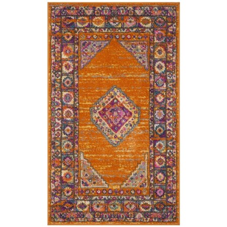 Safavieh 4 x 6 ft. Madison Power Loomed Medium Rectangle Area Rug, Orange and Fuchsia MAD133D-4